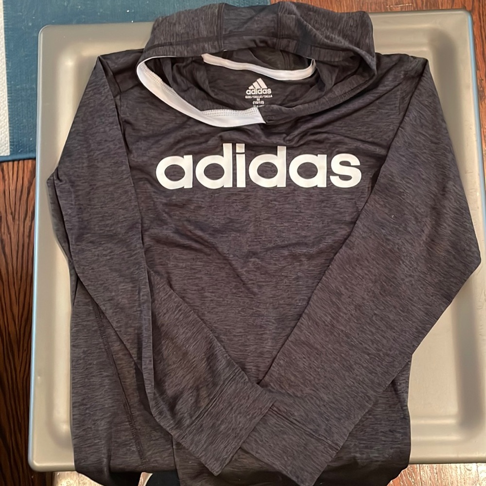 Adidas hoody performance shirt boys size medium.
